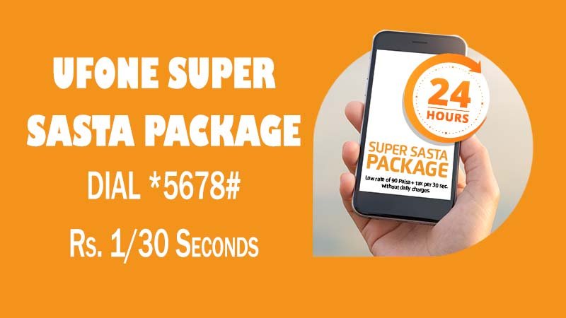Ufone Super Sasta Package – A Daily Ufone Call Packages to All Networks Rs.130 Sec