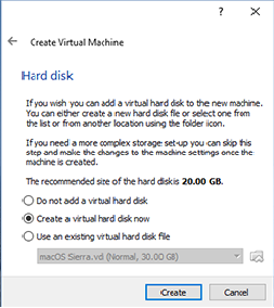 Creating Virtual Machine in allocating hard disk