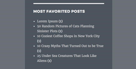 Most Favorite Post wp favorite posts plugin