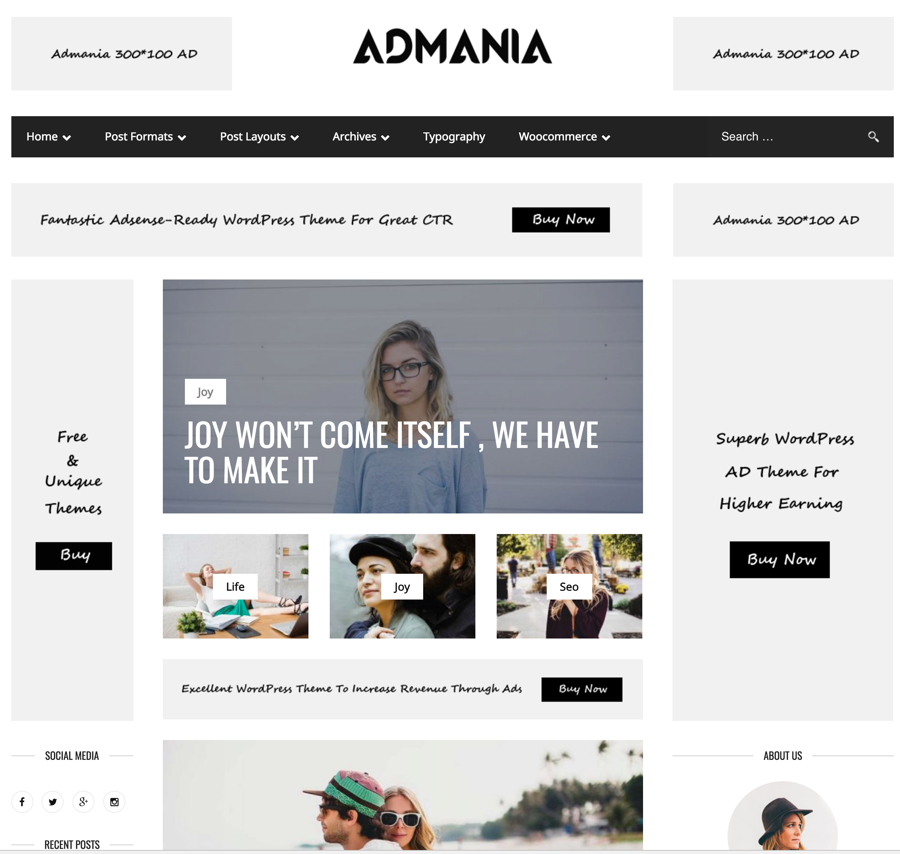 download Admania Free WordPress themes