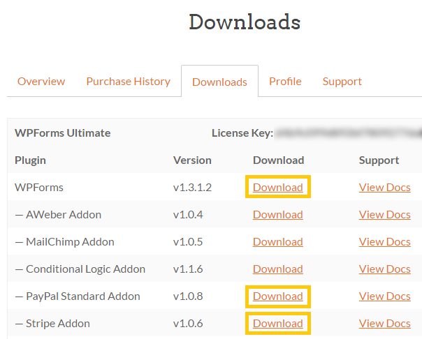 download WPForms Ultimate
