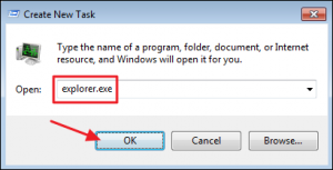 how to exit from explorer.exe in win 7