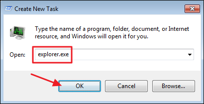 how to exit from explorer.exe in win 7