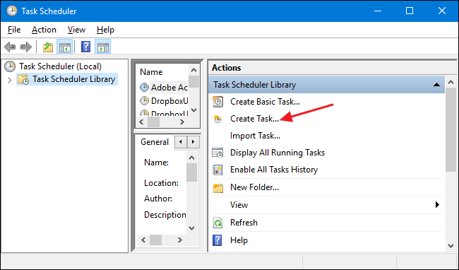 pc shutdown task schduler library settings