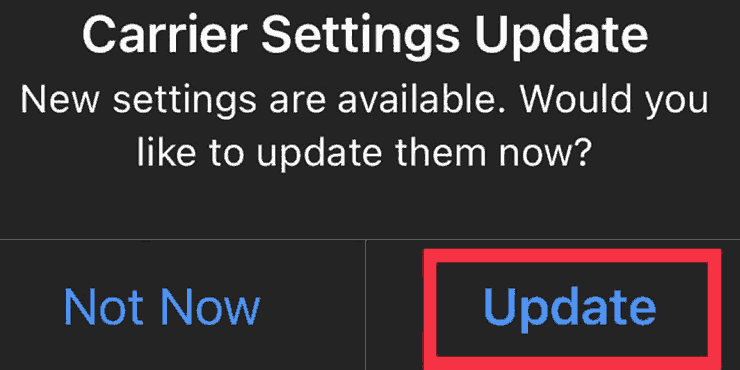 Install Carrier Settings Updates on iPhone
