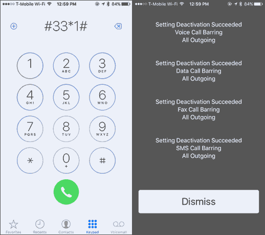 Disable Call Barring Code for iPhone T Mobile