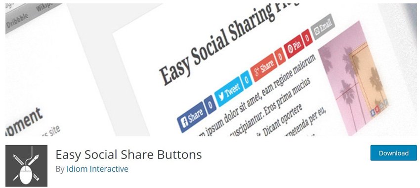 Easy Social Share Buttons - best wordpress plugins 2017