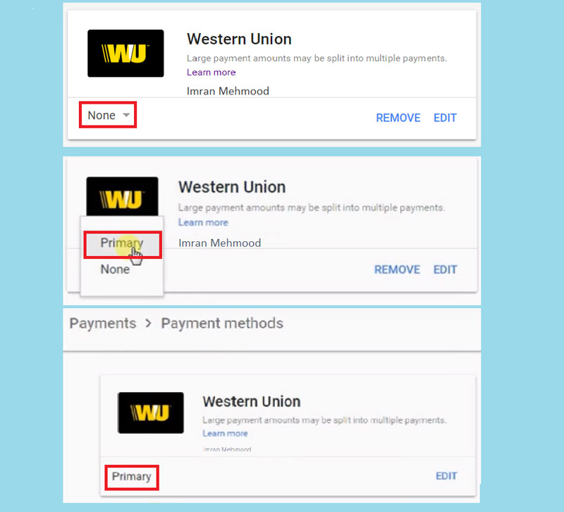adsense payment through western union