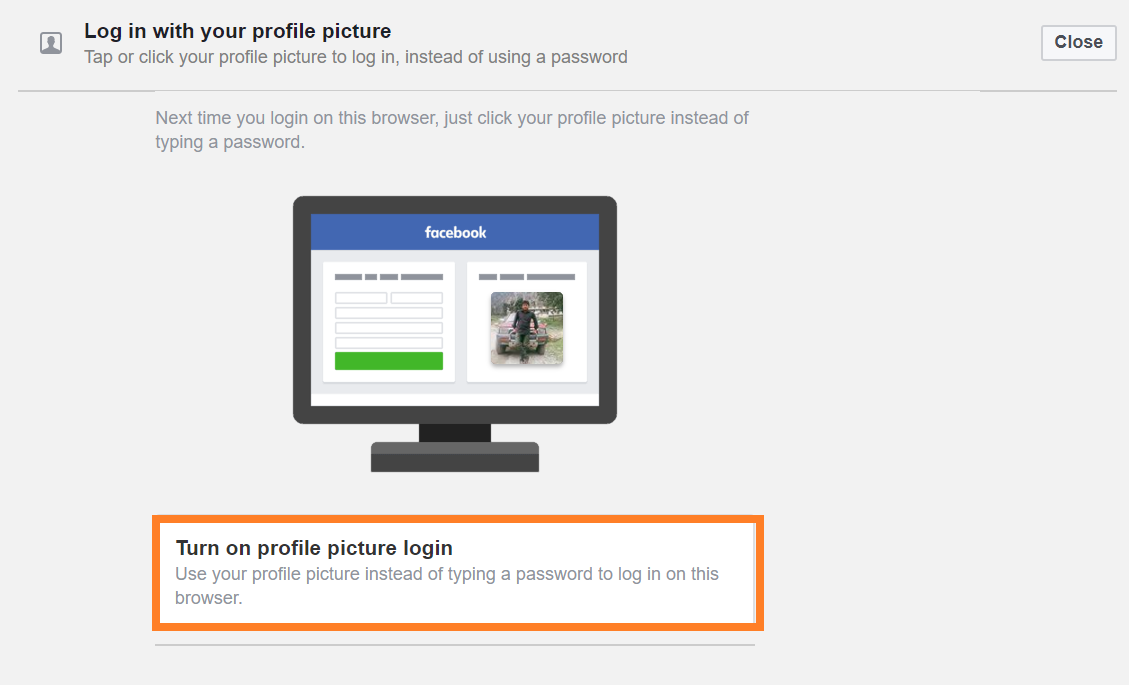 how to turn on profile picture login on