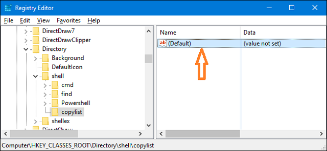how to copy filenames from a folder to windows