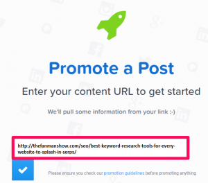 how to promote a post on quuu promote step2