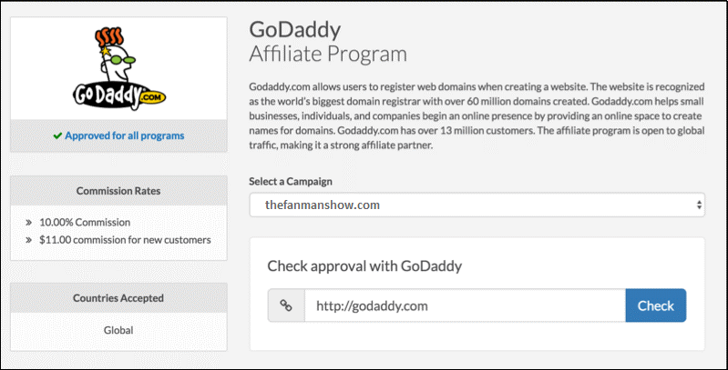 how to signup Godaddy affiliate program