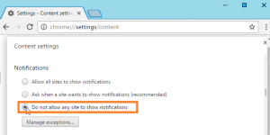 turn off chrome notifications windows 10