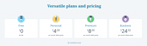 wordpress plans and pricing