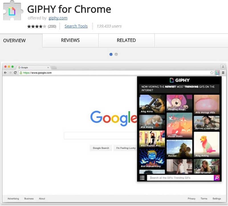 Giphy for chrome - best chrome extensions for students