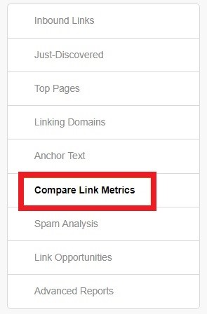 compare link matrix in moz - competitor search analysis