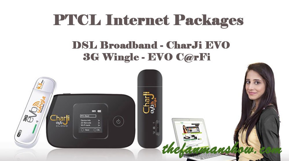 PTCL Internet Packages DSL Broadband CharJi EVO 3G-Wingle EVO C@rFi