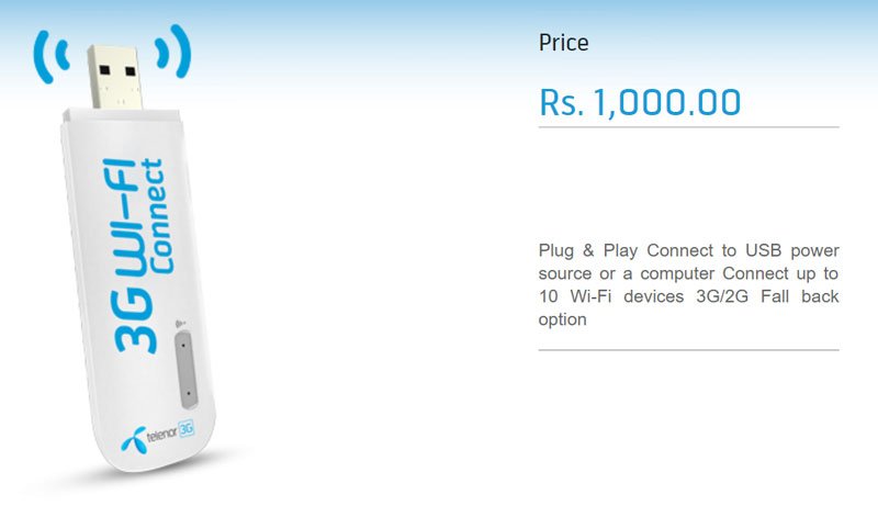 Telenor 3G WINGLE price features and reviews