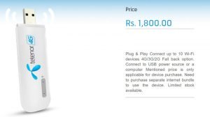telenor 4G WINGLE device price features reviews
