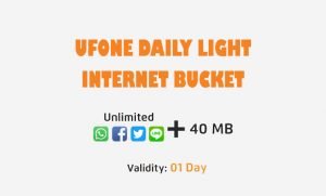 Ufone Daily Light Internet Package for Free Facebook, Whatsapp Twitter and Lime