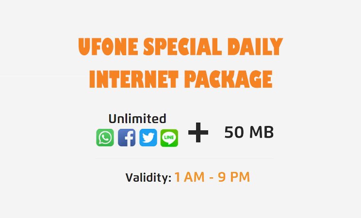 Ufone Special Daily Internet Package for Free Facebook, Twitter, Whatsapp and Lime