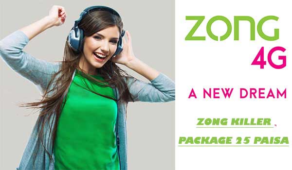 Zong Killer Package 25 Paisa for Calls, Internet, SMS