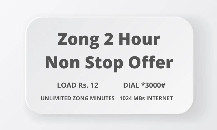 Zong 2 hour call package - Zong Student Bundle Package