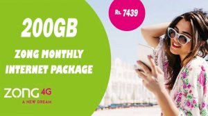 Zong 200GB Monthly Internet Package on 3G/4G Devices