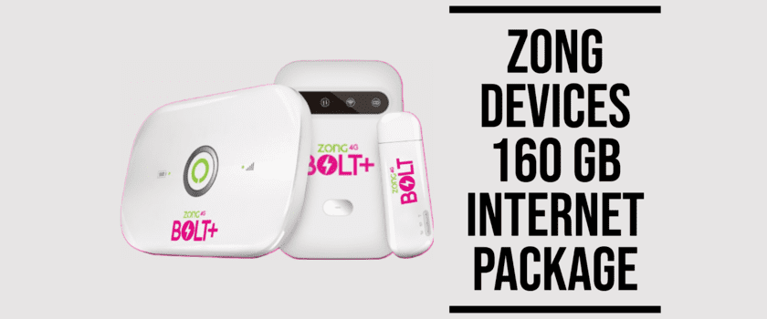 Zong Device 160GB Monthly Internet Package Bolt & Bolt+ Wingle