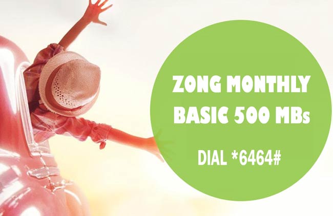 Zong Monthly Basic 500 MBs Internet Package