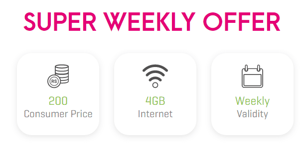 Zong super weekly internet package code