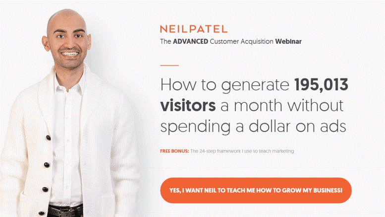 become an Affiliate Marketer Neil Patel Webinar Lead Page